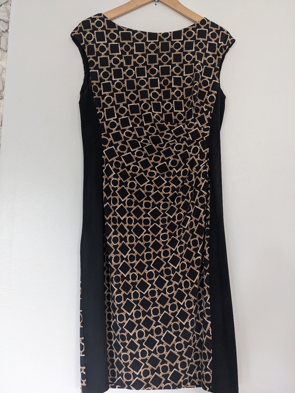 Lauren Ralph Lauren Dress Women's Size 12 Black Geometric Midi Geometric Summer